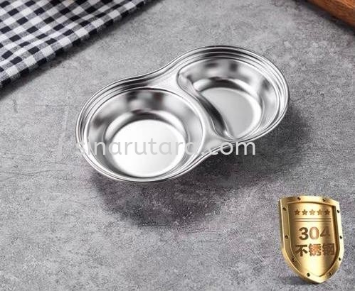 111021 14*8.5*2.6CM 2 COMPARTMENTS S/STEEL OVAL DISH(304) Sos Plate Dinnerware VV Kedah, Malaysia, Lunas Supplier, Suppliers, Supply, Supplies | TH Sinar Utara Trading