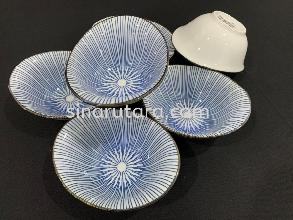 HX60042 4.3" Mangkuk Bowl Japanese Blue Line Ceramic Kedah, Malaysia, Lunas Supplier, Suppliers, Supply, Supplies | TH Sinar Utara Trading