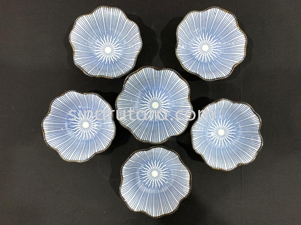 HX60037 4" Pinggan Bunga Teratai Bowl Japanese Blue Line Ceramic Kedah, Malaysia, Lunas Supplier, Suppliers, Supply, Supplies | TH Sinar Utara Trading