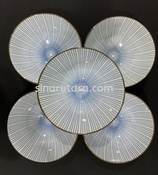 HX60004 8'' Bowl Plate Japanese Blue Line Ceramic Kedah, Malaysia, Lunas Supplier, Suppliers, Supply, Supplies | TH Sinar Utara Trading