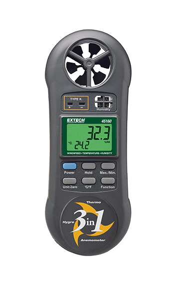 extech 45160 : 3-in-1 humidity, temperature and airflow meter