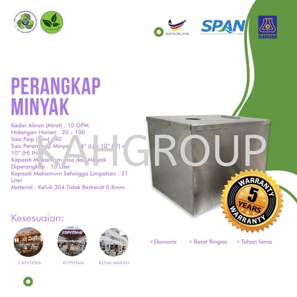 Perangkap Minyak GTS01 Undersink Type Grease Trap / Oil Interceptor Selangor, Malaysia, Kuala Lumpur (KL), Johor Bahru (JB), Penang, Perak Supplier, Suppliers, Supply, Supplies | Kualiti Alam Hijau (M) Sdn Bhd