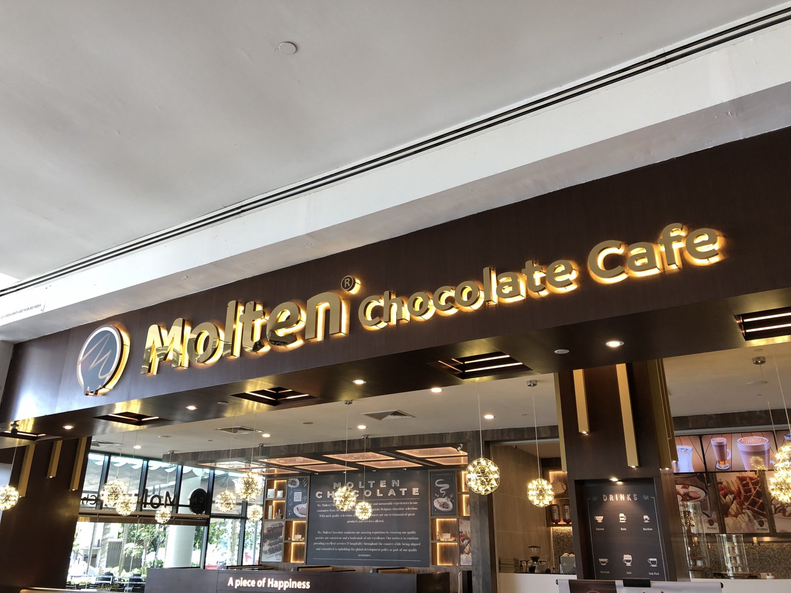 molten chocolate cafe -3d box up lettering signage 