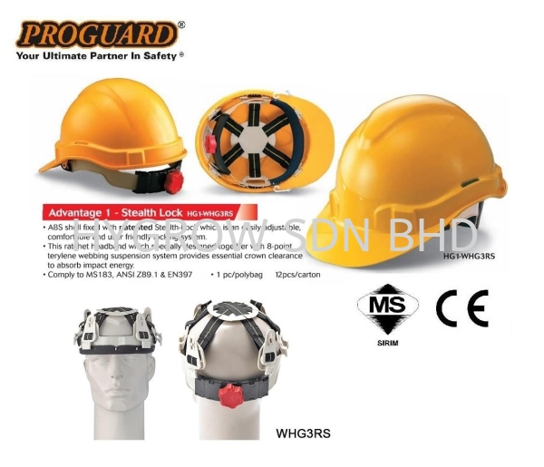 Proguard Safety Helmet with Stealth Lock, Model: HG1-WHG3RS Safety Industrial Selangor, Malaysia, Kuala Lumpur (KL), Penang, Kajang, Ayer Itam Supplier, Suppliers, Supply, Supplies | Hygrow Sdn Bhd