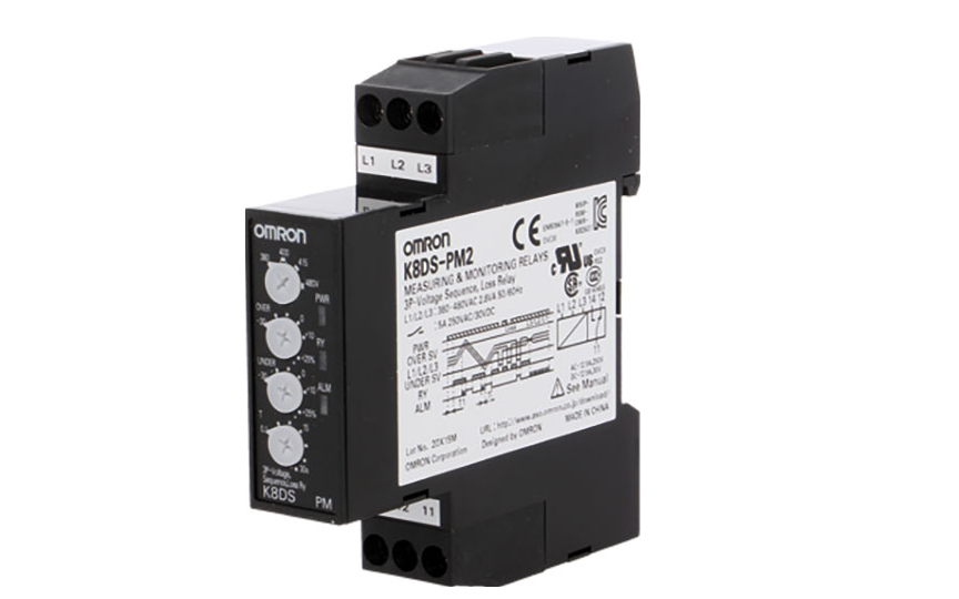 omron k8ds-pz ideal for monitoring 3-phase power supplies for industrial facilities and equipment. 17.5 mm