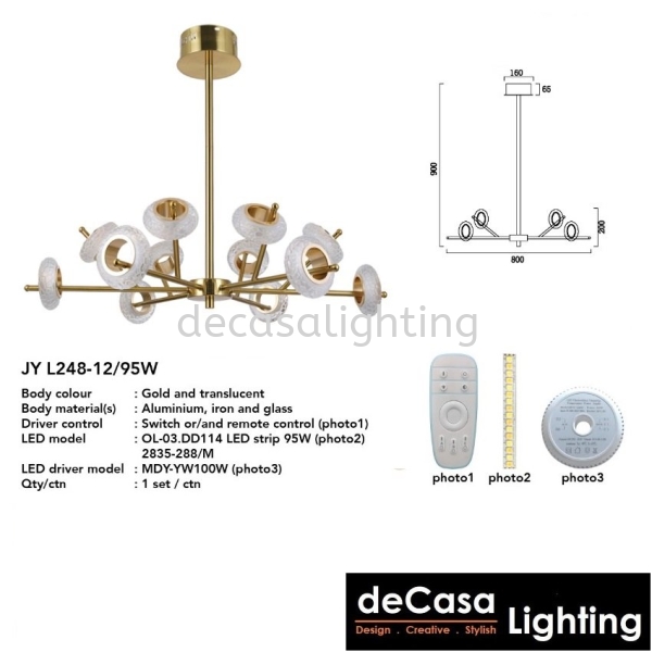 MODERN CEILING LIGHT (L248-12-95W) Contemporary Chandelier CHANDELIER Selangor, Kuala Lumpur (KL), Puchong, Malaysia Supplier, Suppliers, Supply, Supplies | Decasa Lighting Sdn Bhd