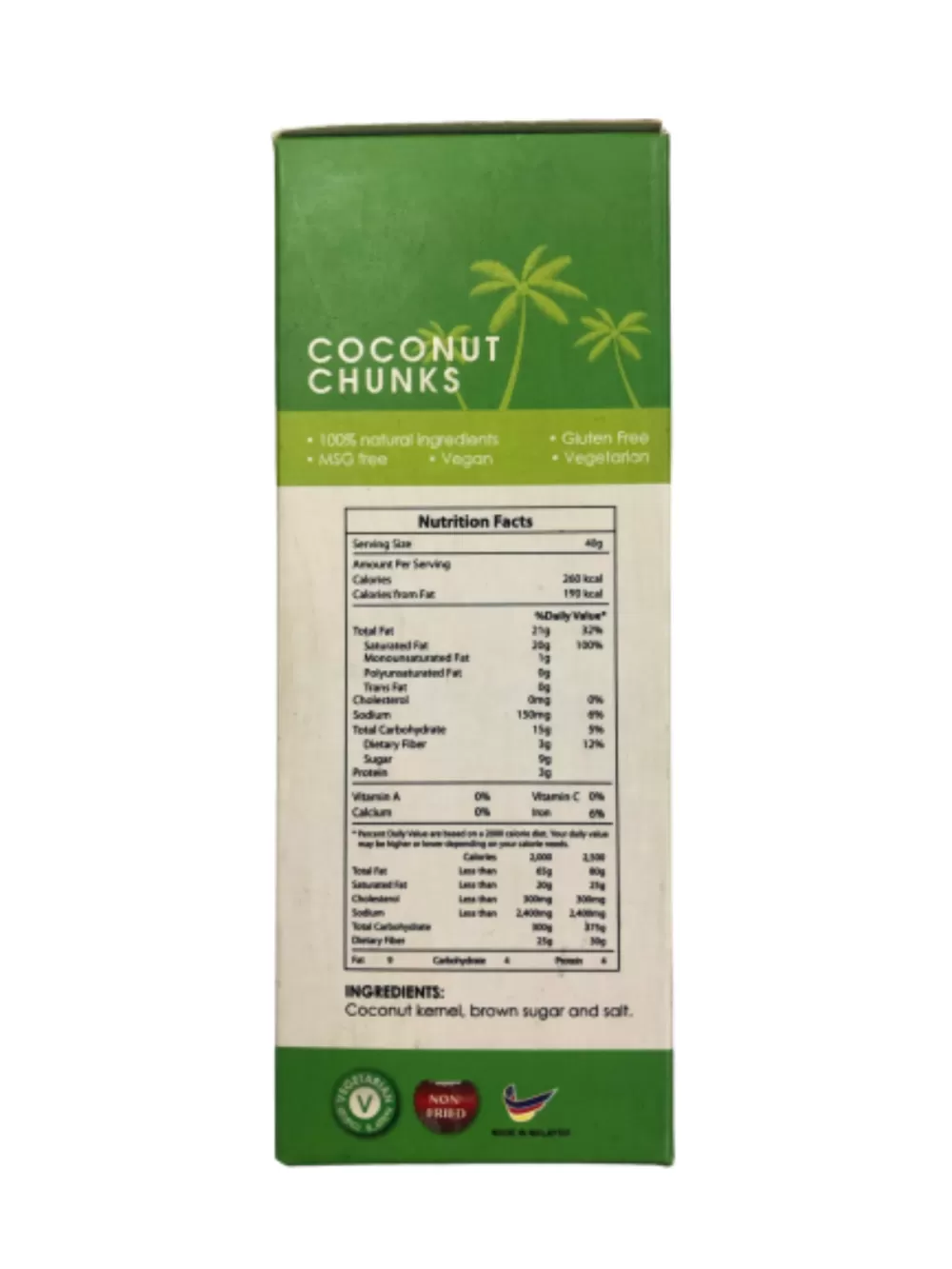 Delicoco Coconut Chunks Original D/Cut box (60 grams)