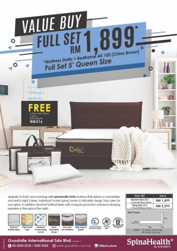 Exclusive Set Goodnite Mattress with Bedframes Set Katil dengan tilam Offer Queen King 