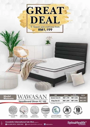 Exclusive Set Goodnite Mattress with Bedframes Set Katil dengan tilam Offer Queen King Great Deal Wawasan