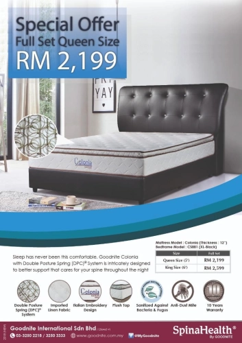 Exclusive Set Goodnite Mattress with Bedframes Set Katil dengan tilam Offer Queen King 