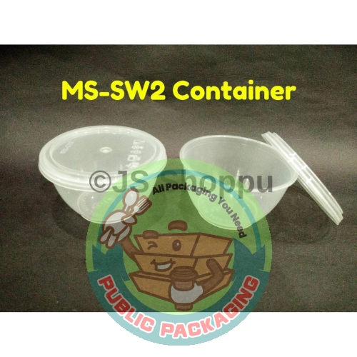 MS-W2 Round Disposable Plastic Food Container (50pcs±)