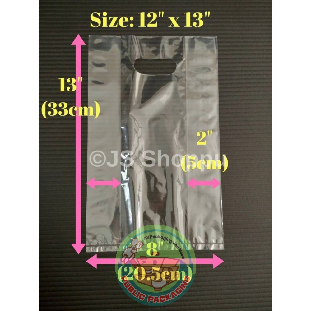 PP Clear Fold Bag / PP Clear Plastic Bag / Transparent Bag / Plastik Lutsinar / PP Die Cut Bag (Ready Stock)