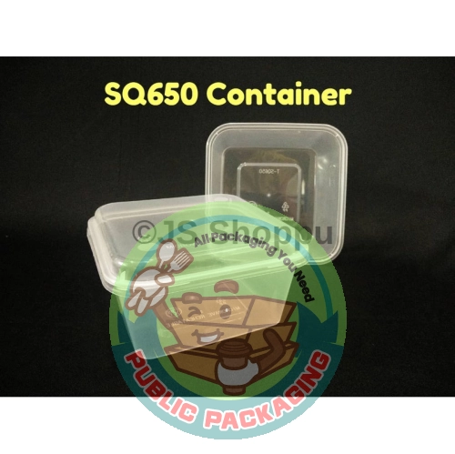 SQ650 Square Plastic Disposable Food Container (50pcs±)