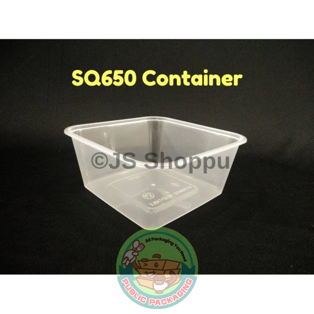 SQ650 Square Plastic Disposable Food Container (50pcs±)