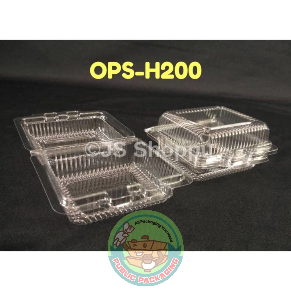 Kuih Container OPS-H200 / Disposable Plastic Clear Bakery Container (100pcs+-)