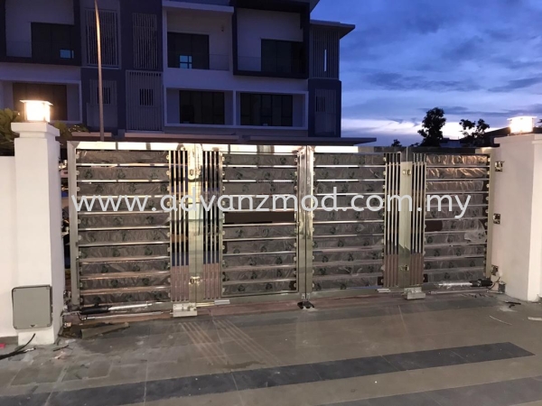 Trackless Folding Gate  Stainless Steel Gate With Aluminium Panel Selangor, Malaysia, Kuala Lumpur (KL), Puchong Supplier, Supply, Supplies, Retailer | Advanz Mod Trading