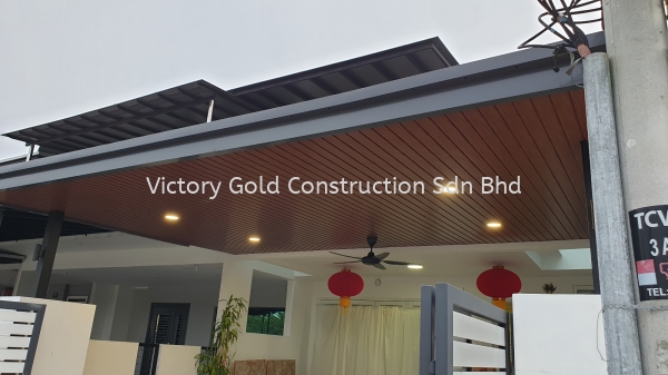 Awning with ceiling stripe. Awning Melaka, Malaysia, Bukit Katil Service, Supplier, Supply, Supplies | VICTORY GOLD CONSTRUCTION SDN BHD