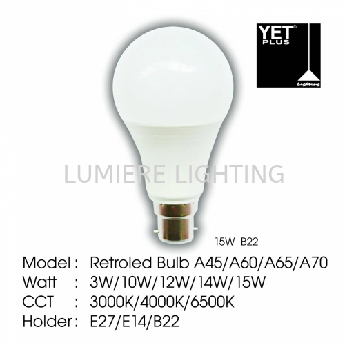 YET LIGHT BULB B22 15W