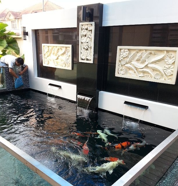 Triple water fountain design Koi Pond Design and Build Johor Bahru (JB), Malaysia Supply Supplier Suppliers | Kohaku Koi House Sdn Bhd