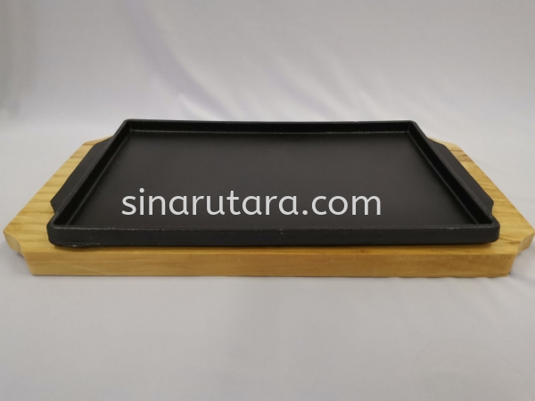 FHF-SMHFXL 30*17.5*1.4cm Rect Iron Plate with Wooder Tray Cast Iron Sinar Kedah, Malaysia, Lunas Supplier, Suppliers, Supply, Supplies | TH Sinar Utara Trading