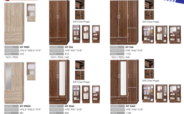 Wardrobe 3 Wardrobe  Bedroom Set Selangor, Kuala Lumpur (KL), Puchong, Malaysia Supplier, Suppliers, Supply, Supplies | Elmod Online Sdn Bhd