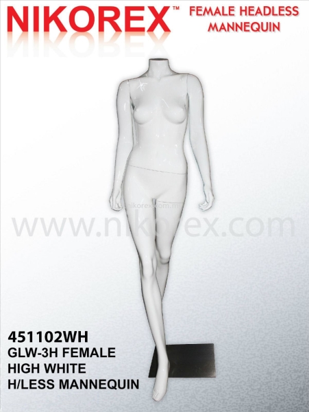 451102WH- FEMALE FIBER HEADLESS MANNEQUIN G.WHITE (GLW-3H) Female Headless Mannequin MANNEQUINS Malaysia, Johor Bahru (JB), Kuala Lumpur (KL), Selangor, Melaka, Perak, Pahang, Singapore Supplier, Manufacturer, Supply, Supplies | Nikorex Display Products (M) Sdn Bhd