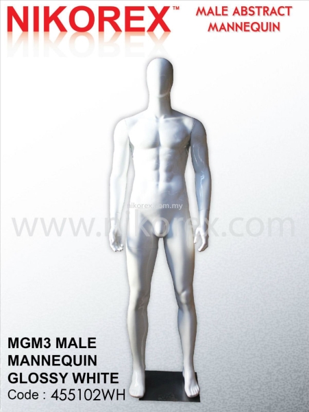 455102WH - MALE FIBER MANNEQUIN G. WHITE (MGM 3) Male Abstract Mannequin MANNEQUINS Malaysia, Johor Bahru (JB), Kuala Lumpur (KL), Selangor, Melaka, Perak, Pahang, Singapore Supplier, Manufacturer, Supply, Supplies | Nikorex Display Products (M) Sdn Bhd