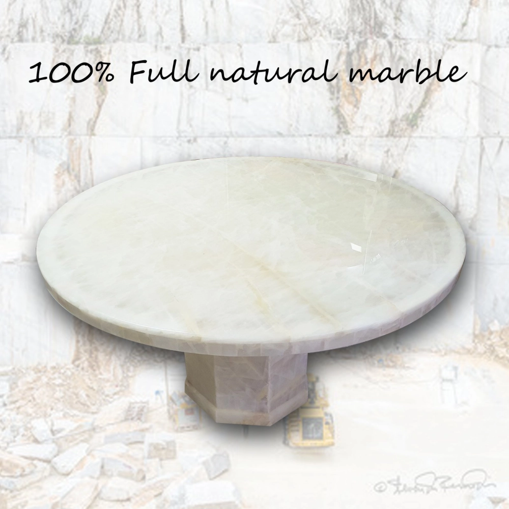 100% Full Natural Marble 白玉冰 round R1350- x R1350 x H760mm