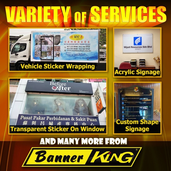 Banner King Products & Services Products & Services Selangor, Malaysia, Kuala Lumpur (KL), Klang, Puchong, Petaling Jaya (PJ) Supplier, Suppliers, Supply, Supplies | Bannerking Sdn Bhd