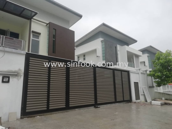 ALUMINIUM TRACKLESS FOLDING GATE Aluminium Trackless Folding Gate ALUMINIUM GATE Johor Bahru (JB), Senai, Selangor, Kuala Lumpur (KL), Klang, Seremban Installation, Services, Repair, Supplier | Sin Fook Electrical Alarm and Auto Gate Sdn. Bhd.