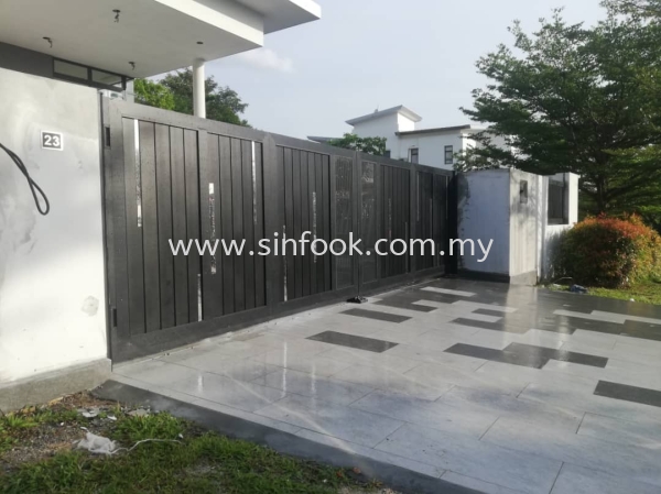 ALUMINIUM TRACKLESS FOLDING GATE Aluminium Trackless Folding Gate ALUMINIUM GATE Johor Bahru (JB), Senai, Selangor, Kuala Lumpur (KL), Klang, Seremban Installation, Services, Repair, Supplier | Sin Fook Electrical Alarm and Auto Gate Sdn. Bhd.