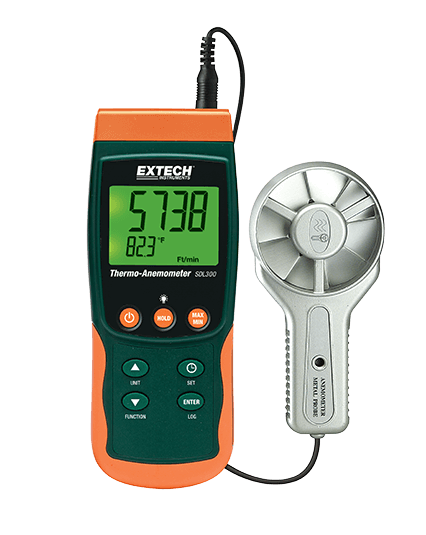 extech sdl300 : metal vane thermo-anemometer/datalogger