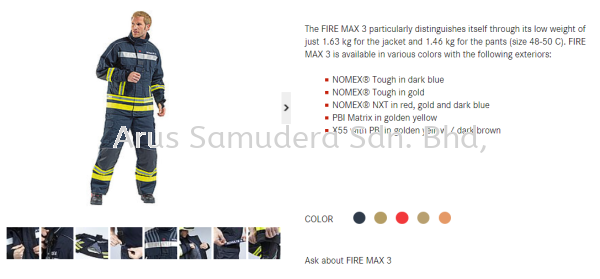 ROSENBAUER FIREMAN SUITE FIRE MAX 3 PART NO - 14498042 Fire Fighting Equipment Malaysia, Perak Supplier, Suppliers, Supply, Supplies | Arus Samudera Sdn Bhd