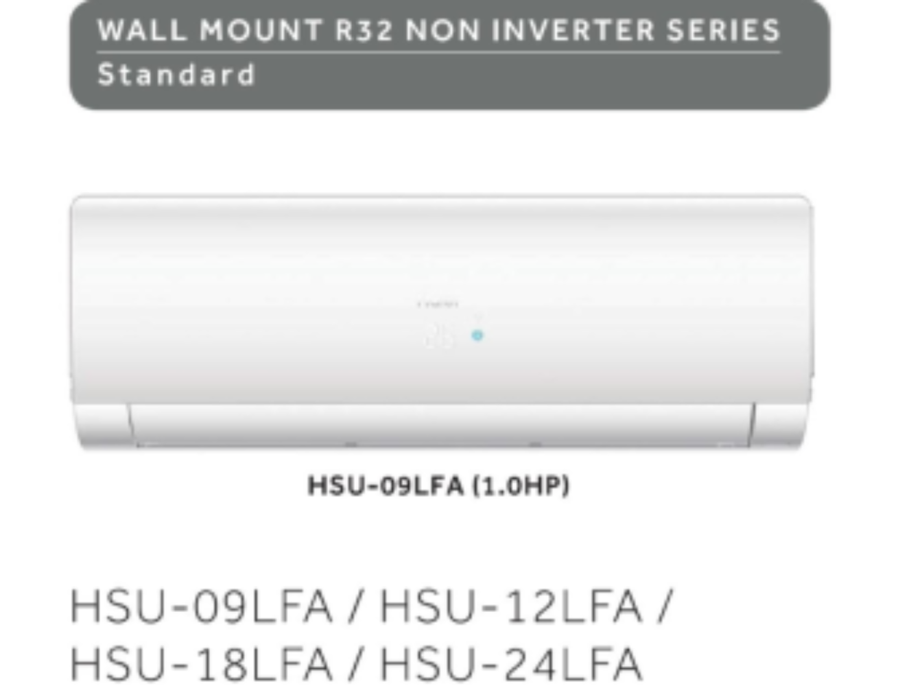 (HSU-10LPA21) New Model 2020 Haier 1 HP - 2.5 HP Non-inverter Air Conditioner + R32 Refrigerant