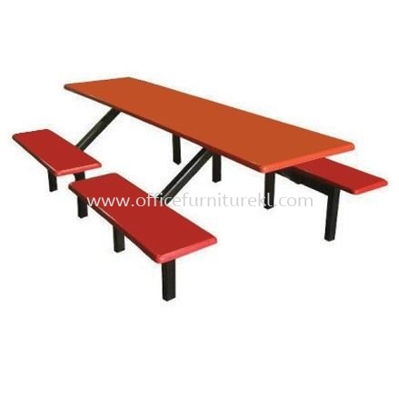 8 TEMPAT DUDUK MEJA GENTIAN KACA DAN BANGKU - canteen table set/ fibreglass table cheras | canteen table mutiara tropicana | canteen table tropicana