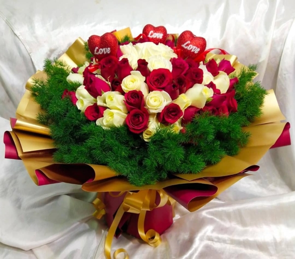 99 Red Rose with Love HB1074 floristkl 99 Roses Bouquet Kuala Lumpur (KL), Selangor, Malaysia Supplier, Suppliers, Supply, Supplies | Shirley Florist