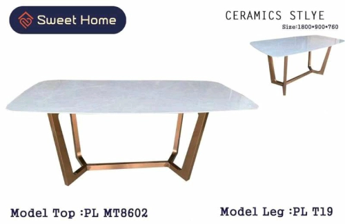 Ceramic Types Dining Table with Chairs 