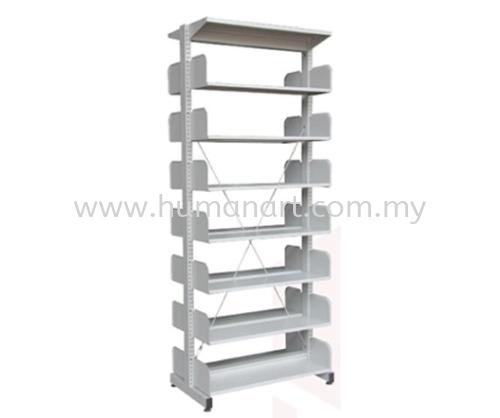 STEEL LIBRARY SHELVING DOUBLE SIDED WITHOUT SIDE PANEL AND 7 SHELVING A 327/W - malaysia | kl pj | selangor