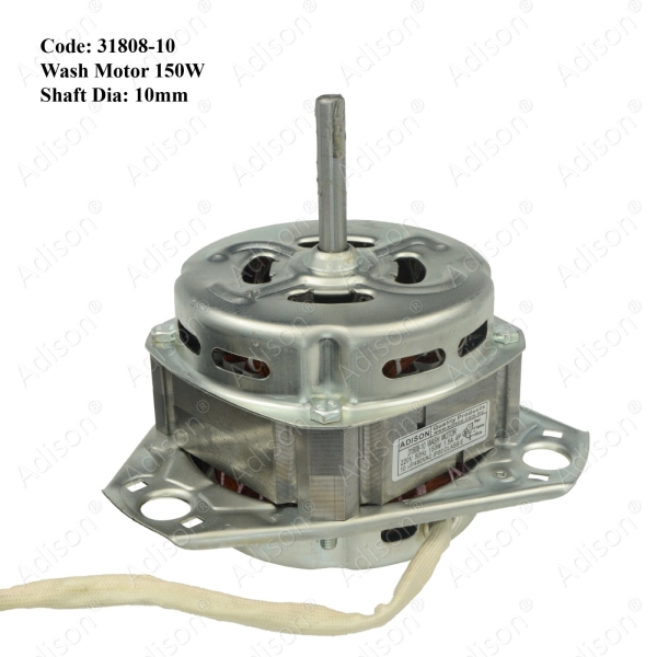 Code: 31808-10 Wash Motor 150W Shaft:10mm Wash Motor / Spin Motor Washing Machine Parts Melaka, Malaysia Supplier, Wholesaler, Supply, Supplies | Adison Component Sdn Bhd