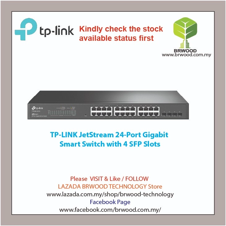 TP-Link T1600G-28TS(TL-SG2424): JetStream 24-Port Gigabit Smart Switch With  4 SFP Slots Selangor, Malaysia, Kuala Lumpur (KL), Puchong Service,  Installation | Brwood Technology