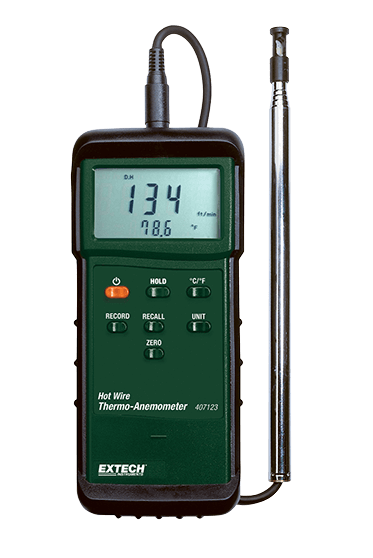 extech 407123 : heavy duty hot wire thermo-anemometer