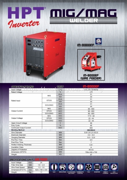 HPT MIG/MAG WELDING MACHINE IM-8000EF MIG MACHINE HPT WELDING MACHINE Selangor, Malaysia, Kuala Lumpur (KL), Klang Supplier, Suppliers, Supply, Supplies | Eastern Gases Trading Sdn Bhd