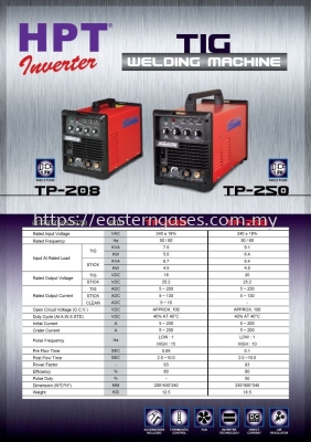 HPT AC/DC TIG WELDING MACHINE TP-208/TP-250