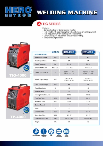 HERO INVERTER WELDING MACHINE TIG-4000/TP-4000 TIG MACHINE HERO TECH WELDING MACHINE Selangor, Malaysia, Kuala Lumpur (KL), Klang Supplier, Suppliers, Supply, Supplies | Eastern Gases Trading Sdn Bhd