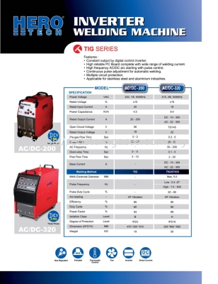 HERO INVERTER WELDING MACHINE AC/DC-200,AC/DC-320