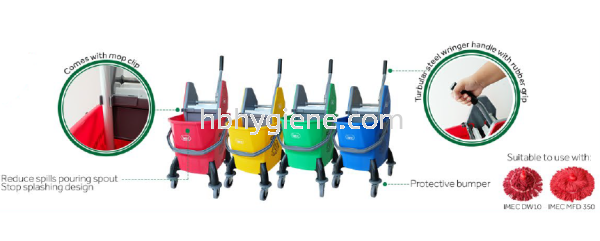 IMEC SDP 26R, SDP 26G, SDP 26Y, SDP26B - Single Bucket c/w Down Press Wringer Mop Bucket Cleaning Equipment Pontian, Johor Bahru(JB), Malaysia Suppliers, Supplier, Supply | HB Hygiene Sdn Bhd