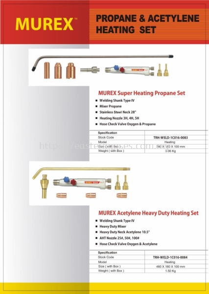 MUREX HEATING TORCH WELDING & CUTTING TORCH ACCESSORIES Selangor, Malaysia, Kuala Lumpur (KL), Klang Supplier, Suppliers, Supply, Supplies | Eastern Gases Trading Sdn Bhd