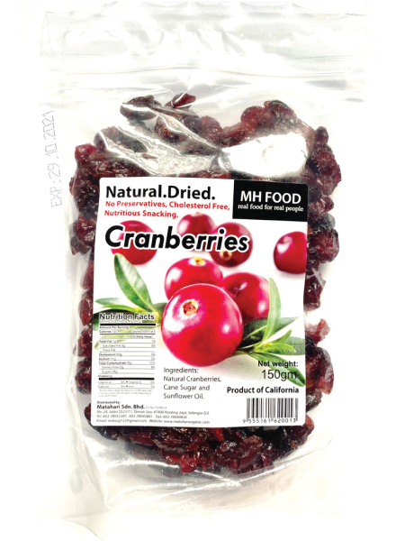 Natural Dried Cranberries DRIED FRUITS Malaysia, Selangor, Kuala Lumpur (KL), Klang, Petaling Jaya (PJ) Manufacturer, Wholesaler, Supplier, Importer | Matahari Sdn Bhd