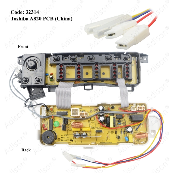 Code: 32314 PCB Board Toshiba A820 / AW-F820SM (China) PCB Board Washing Machine Parts Melaka, Malaysia Supplier, Wholesaler, Supply, Supplies | Adison Component Sdn Bhd