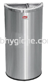 IMEC SSR 14AC / IMEC SSR 18AC - S/Steel Semi-Round Bin w/ Ashtray & Open Top 2/3 Stainless Steel Bins Waste Bins Pontian, Johor Bahru(JB), Malaysia Suppliers, Supplier, Supply | HB Hygiene Sdn Bhd